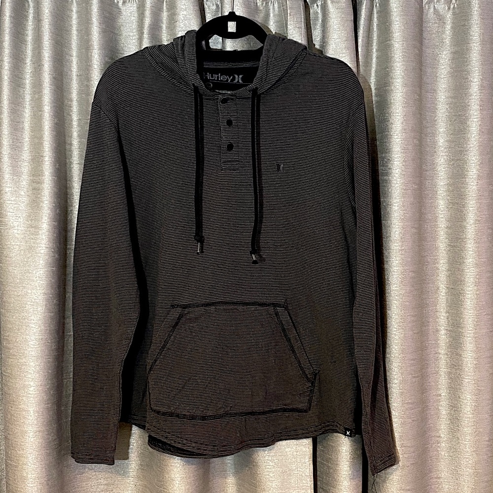 Hurley Dark Gray, Lightly Striped Hoodie